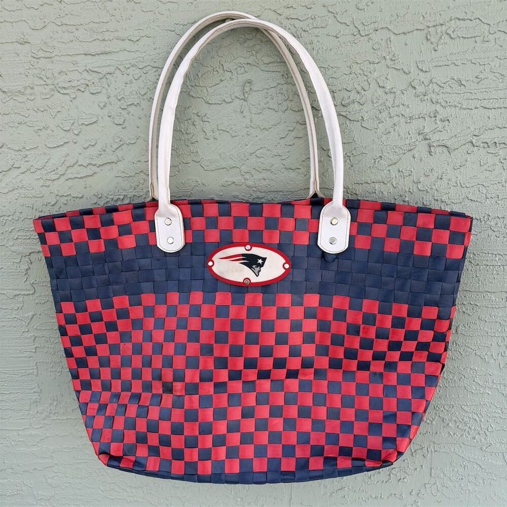 NFL New England Patriots Woven Tote Bag Multi-Color Football Fan Gear